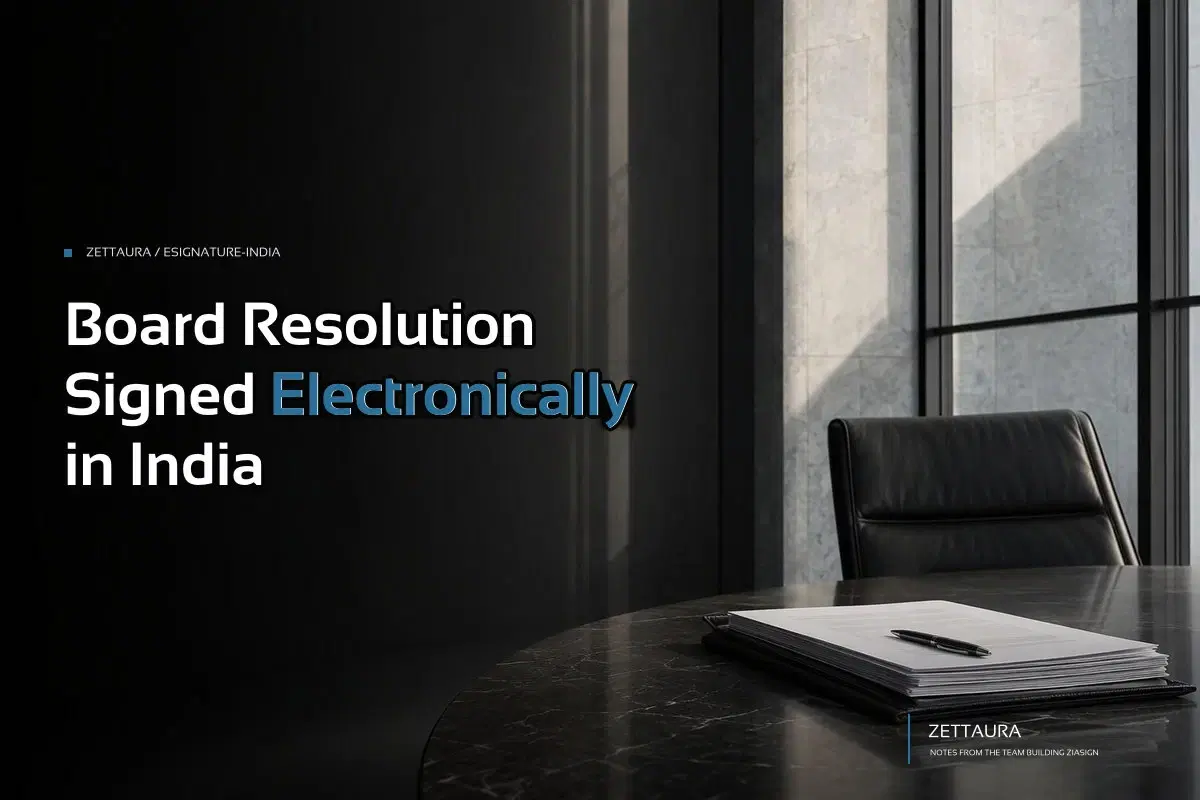 Board Resolution Signed Electronically in India